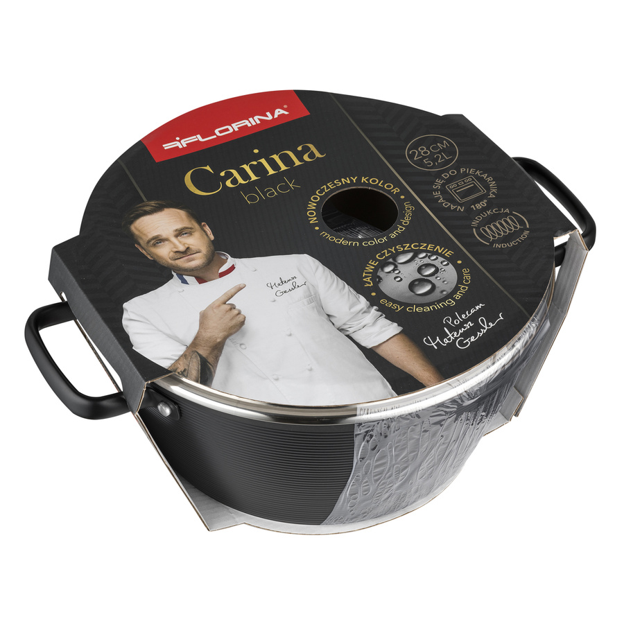 Garnek aluminiowy Carina Black by Mateusz Gessler 28 cm 5,2l
