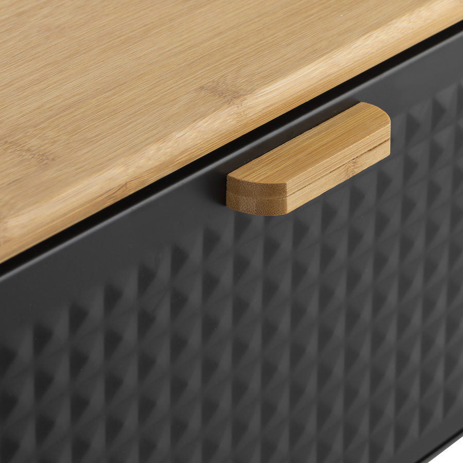 Zestaw kuchenny chlebak i 3 pojemniki na kawę herbatę cukier Florina Cube czarny