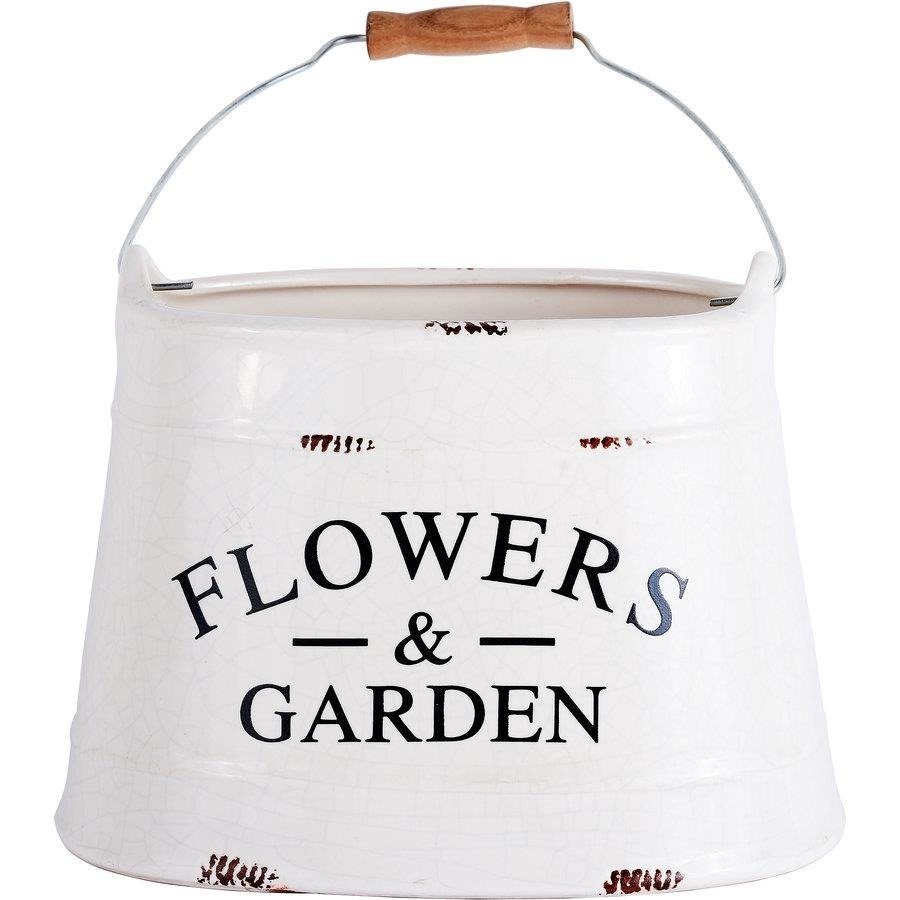 Doniczka ceramiczna Florina Decor Flowers Garden 16 cm biała