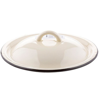 Pokrywka emaliowana Emalia Polska Pleszew kremowa 22 cm