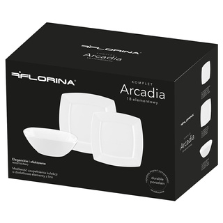 Komplet porcelanowych talerzy obiadowych dla 6 osób Florina Arcadia