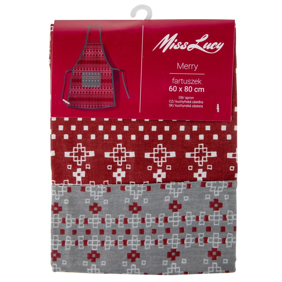 Fartuch kuchenny Miss Lucy Merry 60 x 80 cm bordowy