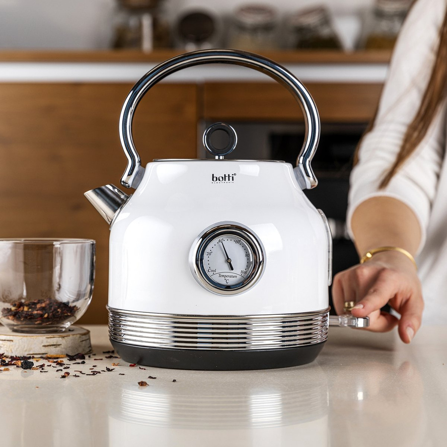 Czajnik elektryczny z termometrem Botti Electronic Royal 1,7 l biały