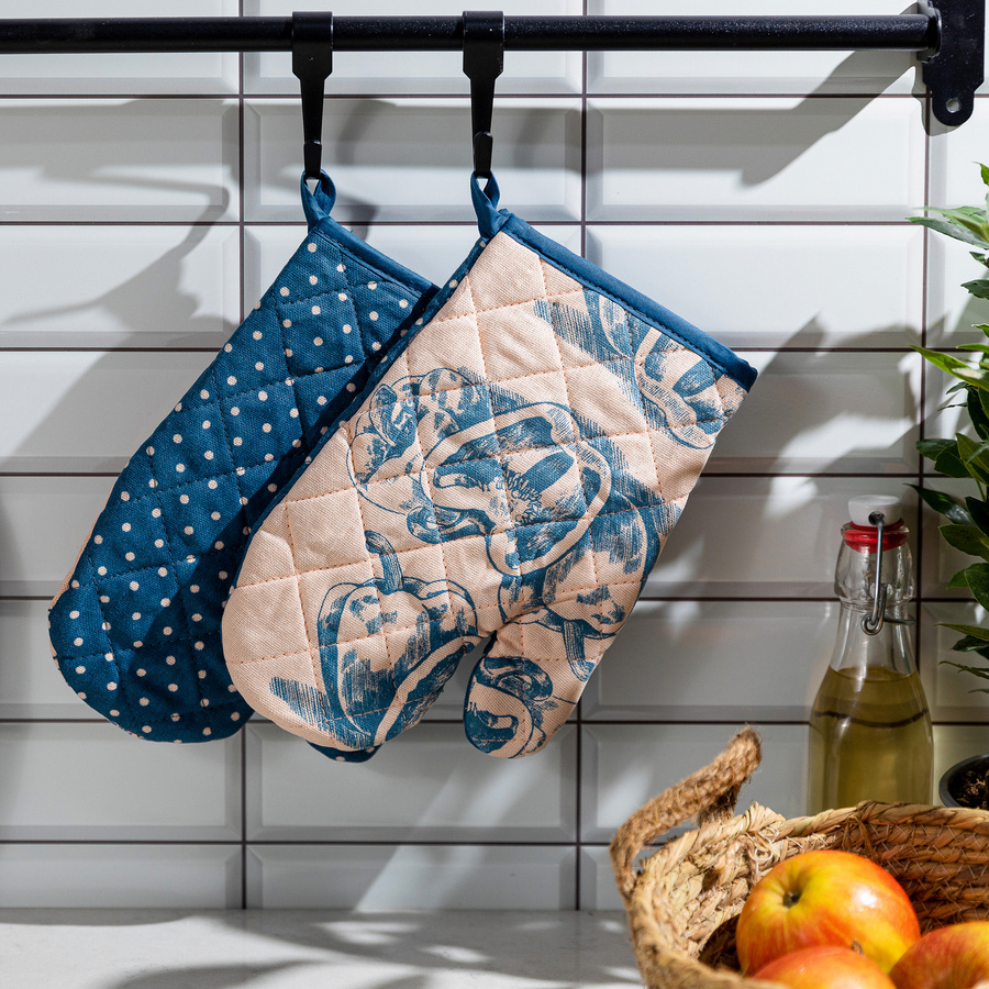 Komplet 2 rękawic kuchennych Miss Lucy Pepper 18x25 cm