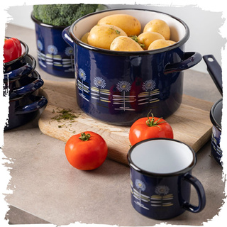 Garnek emaliowany prosty Emalia Polska Pleszew Polino 20cm 4,7 l