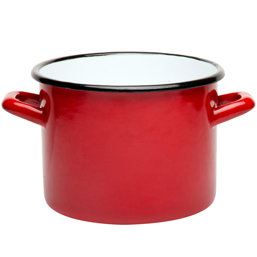 Garnek emaliowany Emalia Polska Pleszew 18 cm 3,55 l czerwony