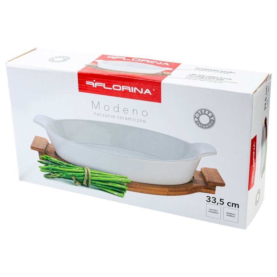 Naczynie ceramiczne na podstawie bambusowej Florina Modeno owalne 33,5 cm