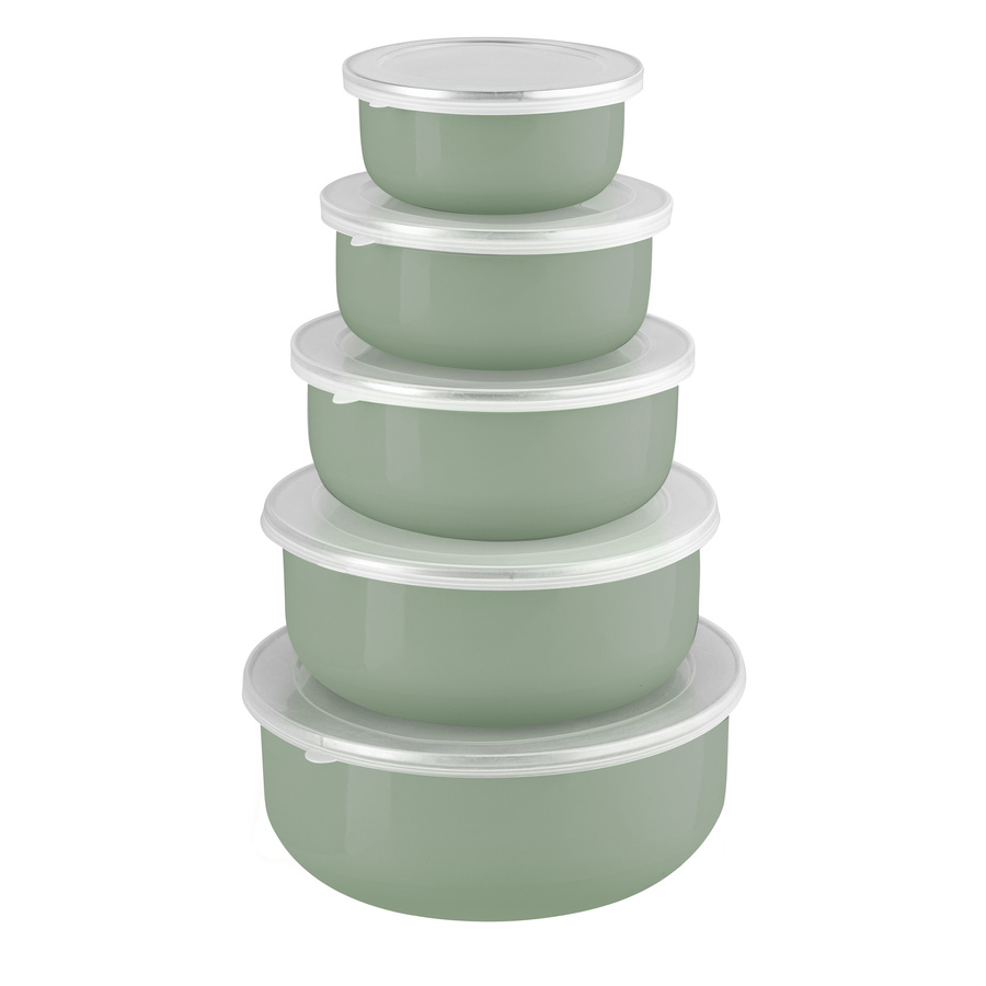 Zestaw pojemników emaliowanych Emalia Polska Pleszew 5 sztuk