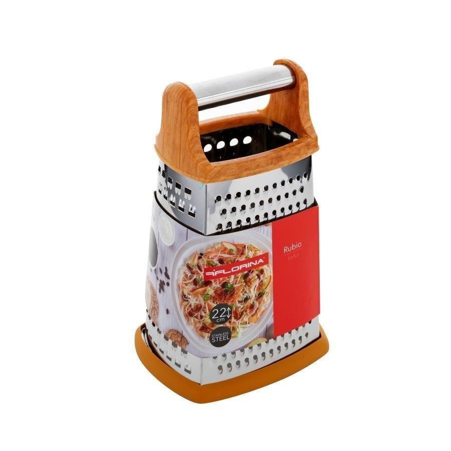 Tarka Florina Rubio czworoboczna ze stali nierdzewnej prosta drewno 22 cm