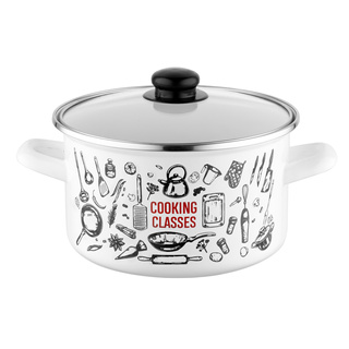 Garnek emaliowany prosty Kitchen White 20cm 4,1l