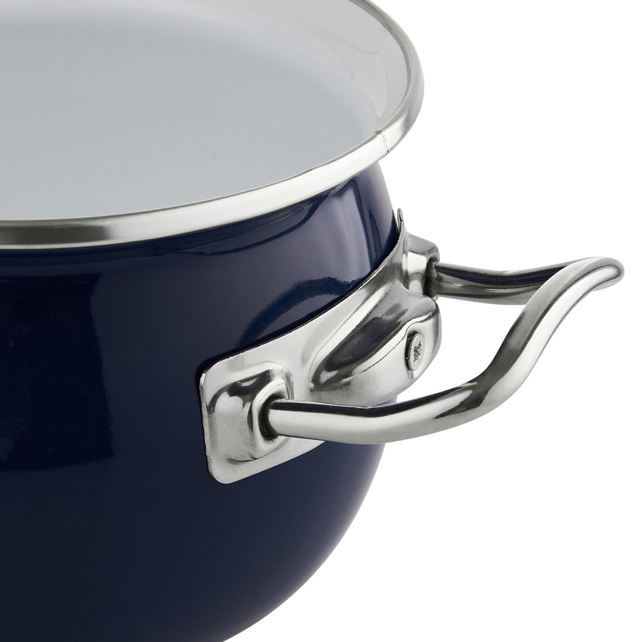 Garnek emaliowany Emalia Polska Pleszew Berry 18 cm 2,5 l granatowy