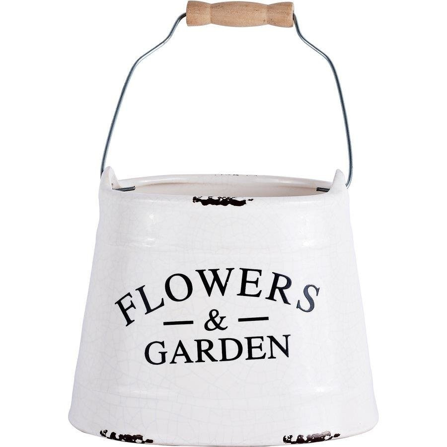 Doniczka ceramiczna Florina Decor Flowers Garden 13 cm biała