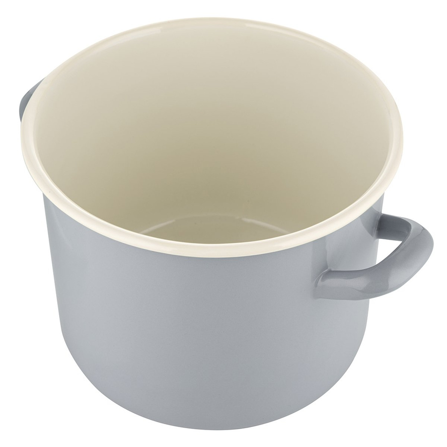 Garmek emaliowany Emalia Polska Pleszew Forte szary 8l