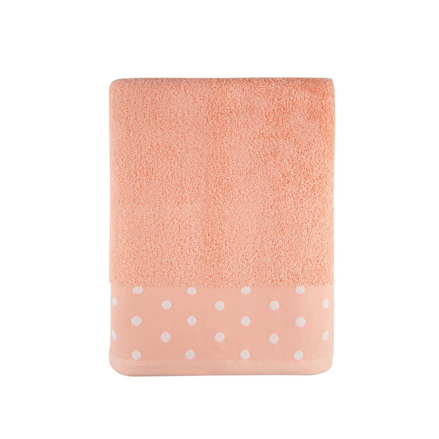 Ręcznik bawełniany Miss Lucy Kropki 50x90 cm brzoskwiniowy