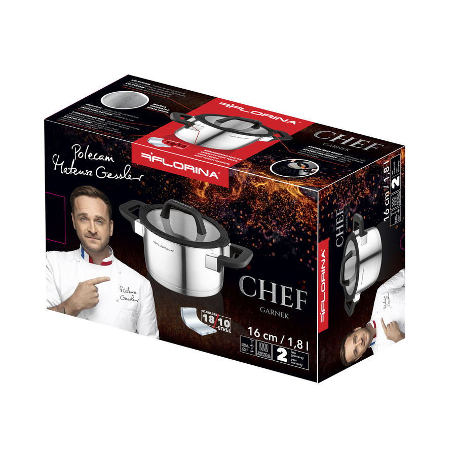 Garnek ze stali nierdzewnej Florina Chef by Mateusz Gessler 16 cm 1,8 l