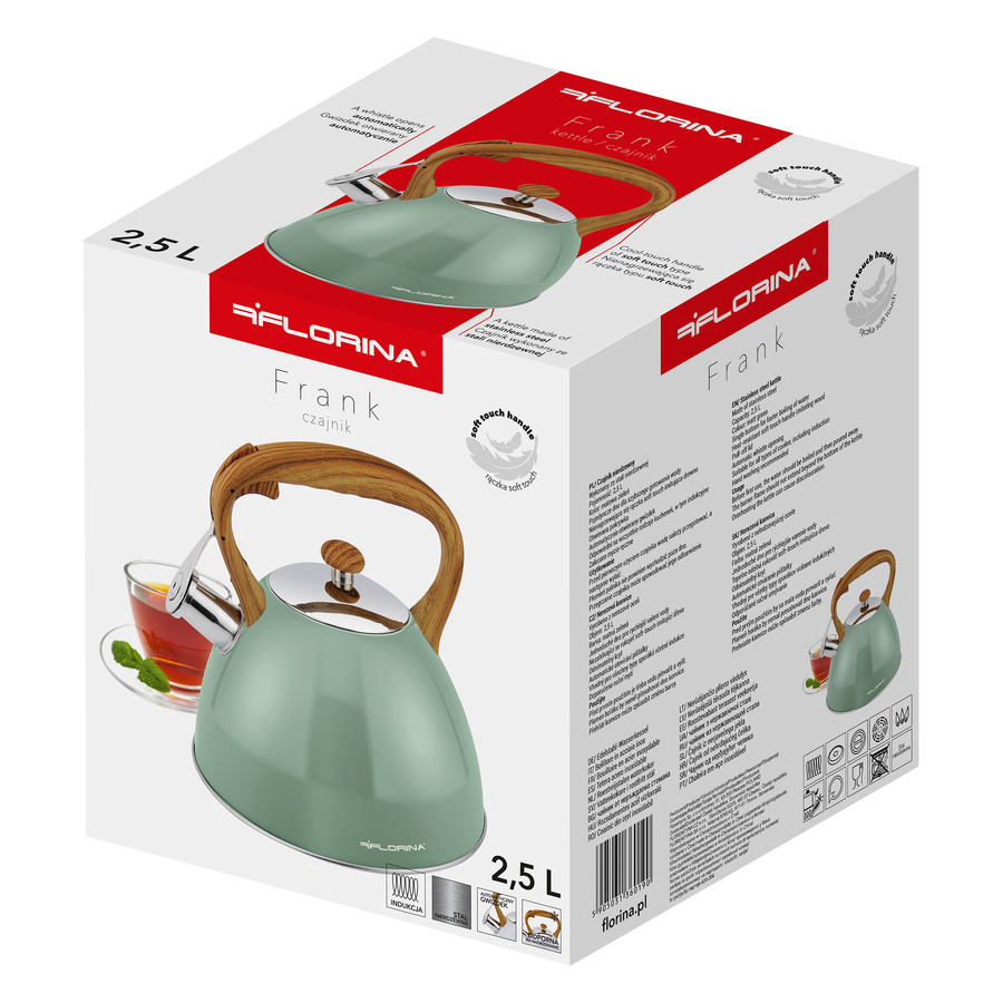 Czajnik nierdzewny Frank 2,5 l, zielony