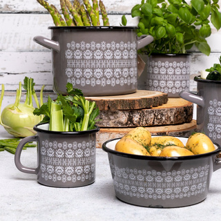 Garnek emaliowany prosty Emalia Polska Pleszew Scandi 20 cm 4,5 l