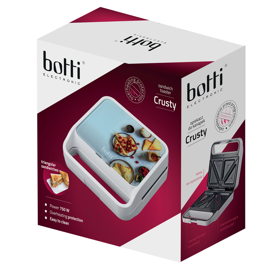 Opiekacz do kanapek Botti Electronic Crusty Tost Clear