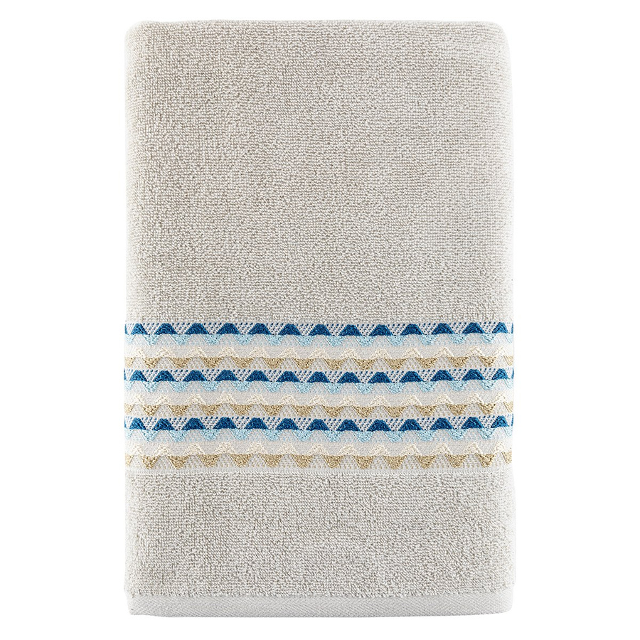 Ręcznik bawełniany łazienkowy Miss Lucy Kloten 70x140 cm beżowo szary 