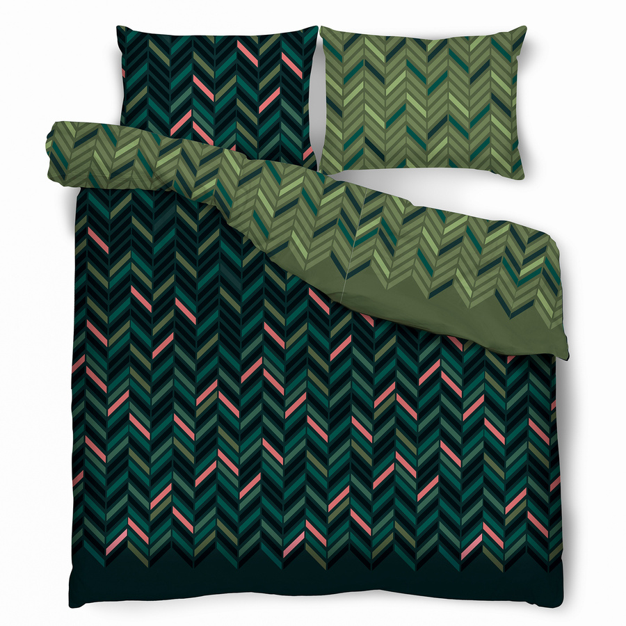 Komplet pościeli Miss Lucy Sweet Dream Green Fir 160x200 cm 2x70x80 cm