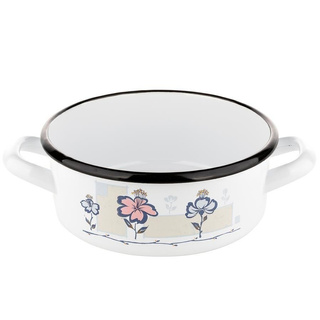 Garnek emaliowany Emalia Polska Pleszew Bratki 18 cm