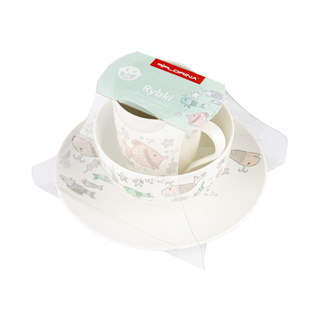 Zestaw porcelany śniadaniowej Rybki