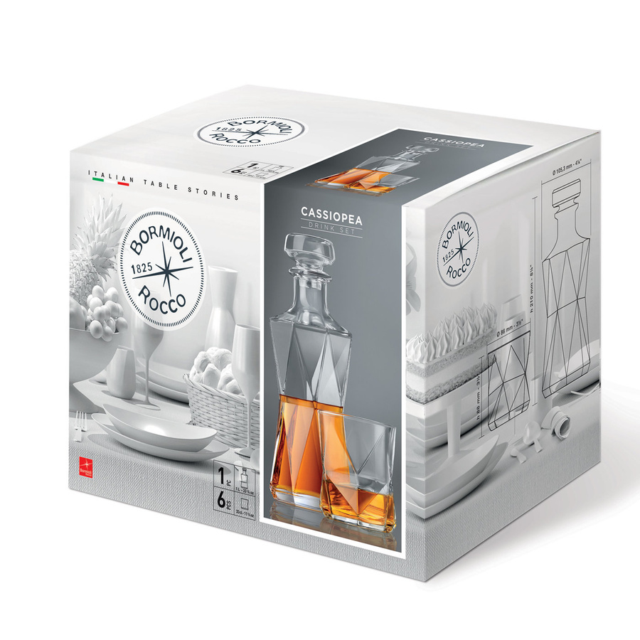 Zestaw do whisky Bormioli Rocco Cassiopea 7-elementowy