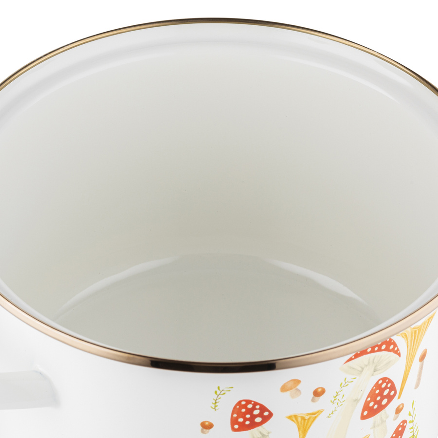 Garnek emaliowany Emalia Polska Pleszew Grzybki 18 cm 2,65 l