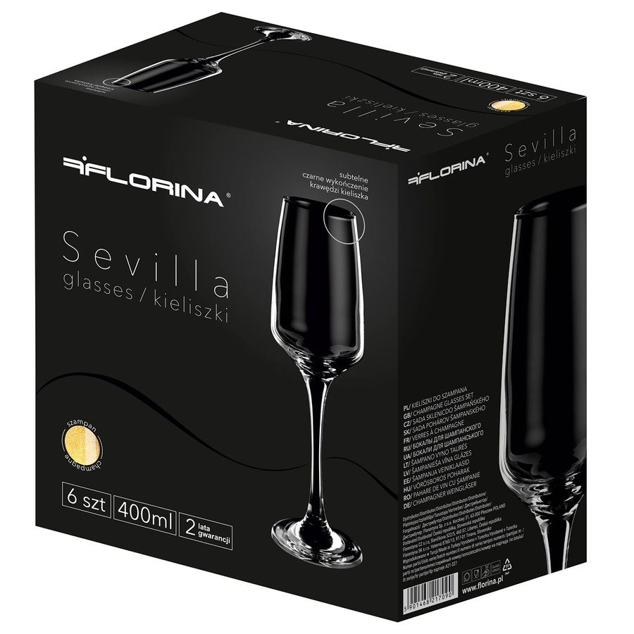 Komplet kieliszków do szampana Florina Sevilla 230 ml 6 sztuk