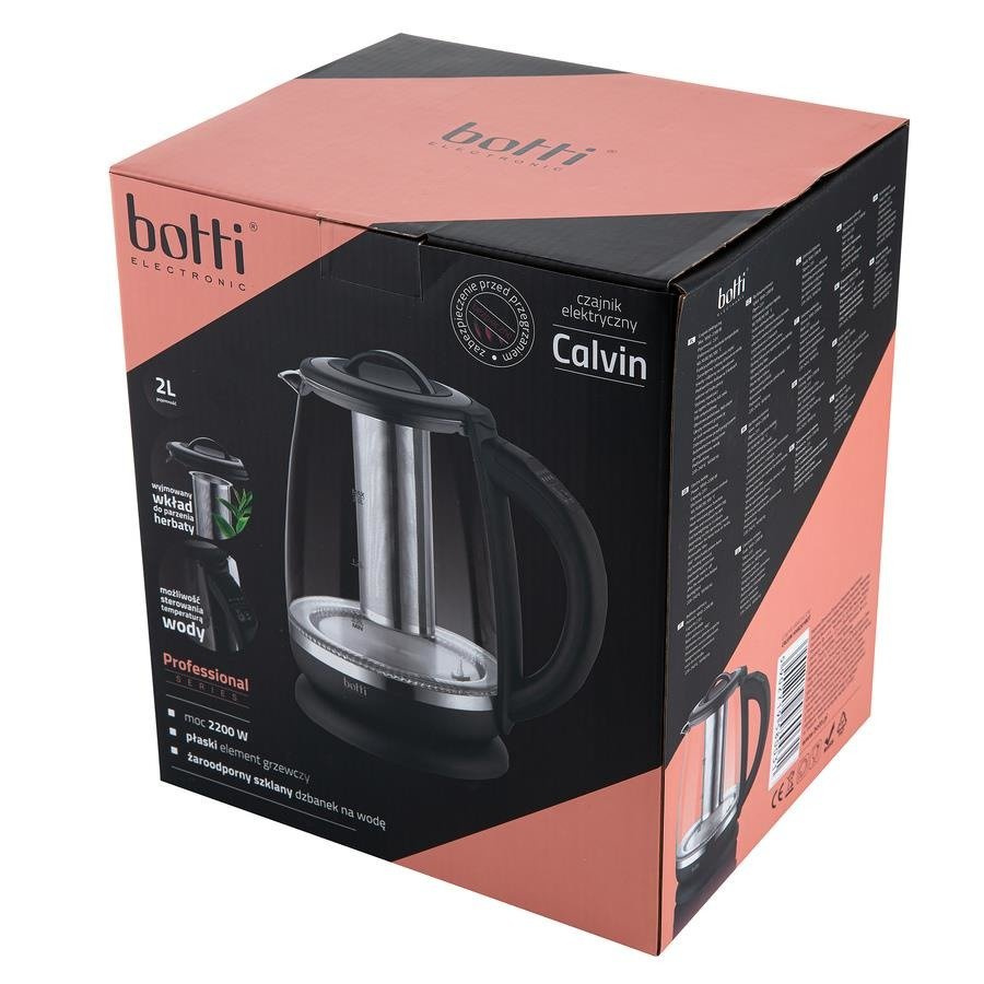 Czajnik elektryczny z regulacją temperatury szklany Botti Electronic Calvin 2l