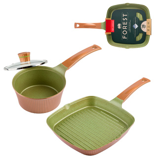 Patelnia grillowa i rondel na indukcję Florina Forest 28 cm i 1,7 l