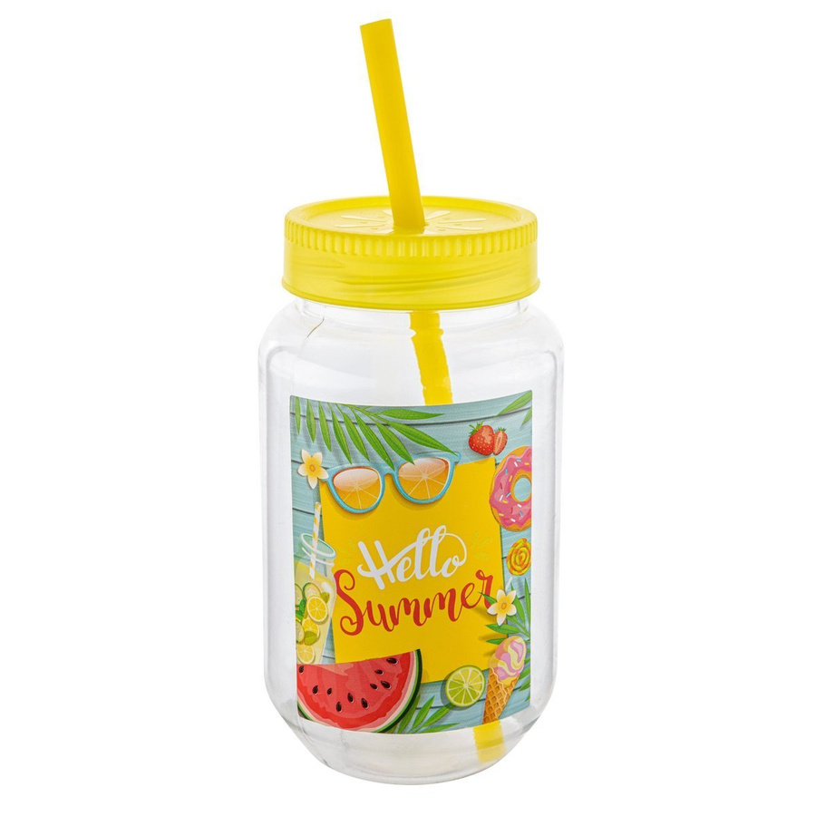 Kubek 500ml ze słomką Praktyczna mix kolorów