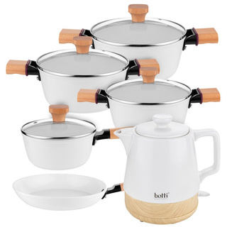 Komplet garnków z patelnią + czajnik elektryczny Botti Electronic Aspen