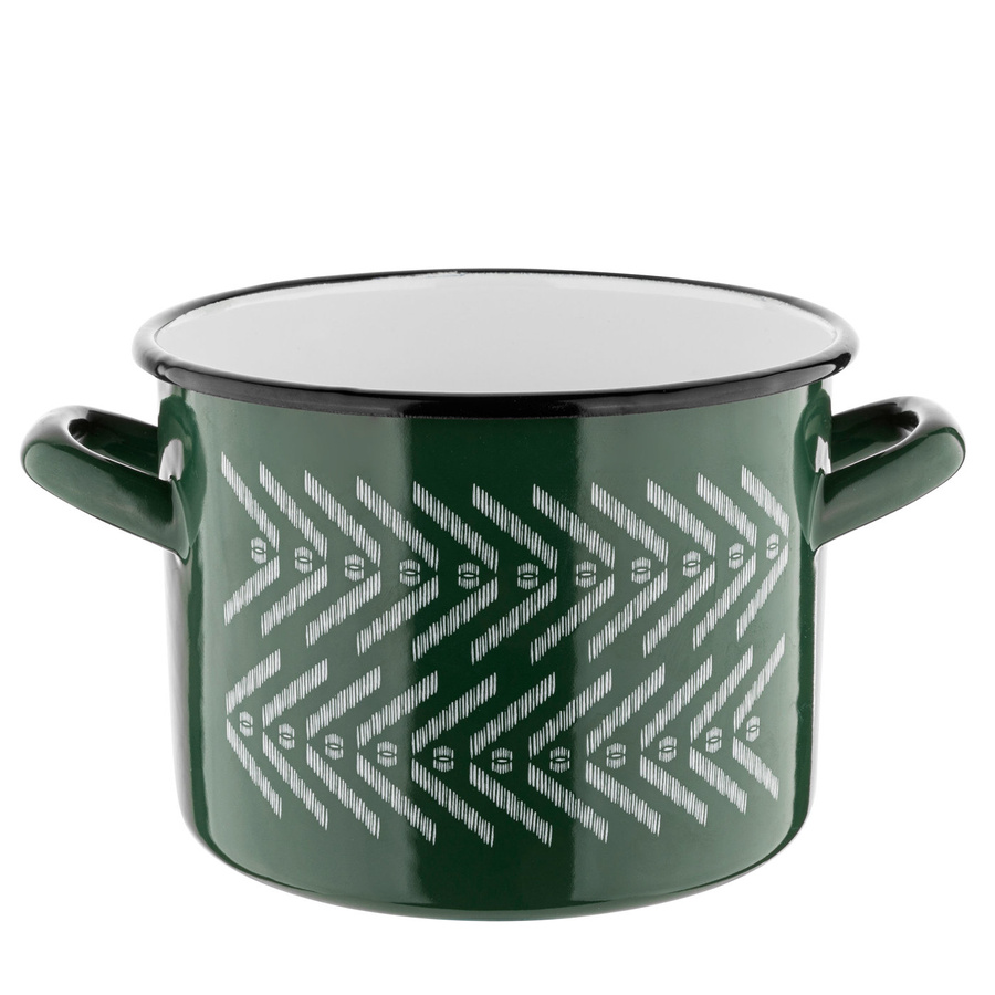 Garnek emaliowany na indukcję Emalia Polska Pleszew Boho 20 cm 4,7 l zielony 