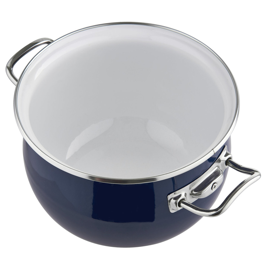 Zestaw 4 garnków emaliowanych Emalia Polska Pleszew Berry granatowy