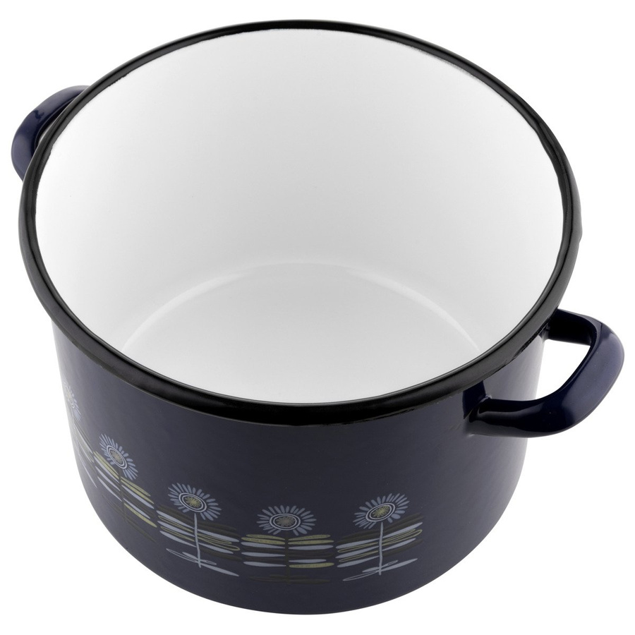 Garnek emaliowany prosty Emalia Polska Pleszew Polino 22cm 6,25l