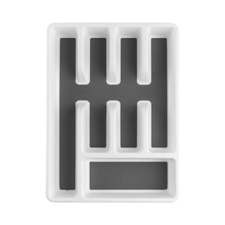 Wkład do szuflady Praktyczna 5 komorowy 36 x 26 5 x 5 cm biały szary