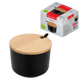 Cukiernica z łyżeczką Florina Adria 10x7 cm czarna