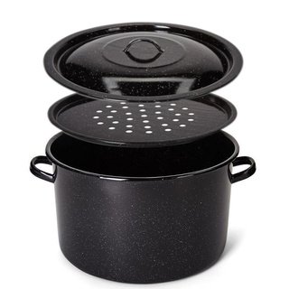 Garnek emaliowany powidlak Emalia Polska Pleszew do słoików z pokrywką 32 cm 15 l