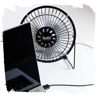 Mini wentylator biurkowy USB Botti Electronic Zeffir czarny 15 cm moc 2,5 W