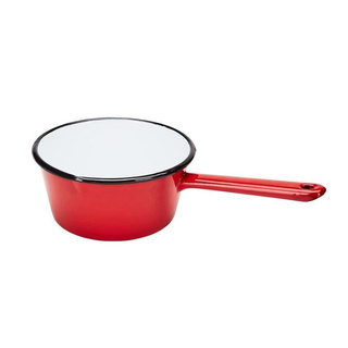 Rondel emaliowany Emalia Polska Pleszew gładki skośny bez pokrywki 16 cm 1,2 l czerwony