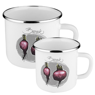 Zestaw kubków emaliowanych na indukcję Emalia Polska Pleszew Burak 