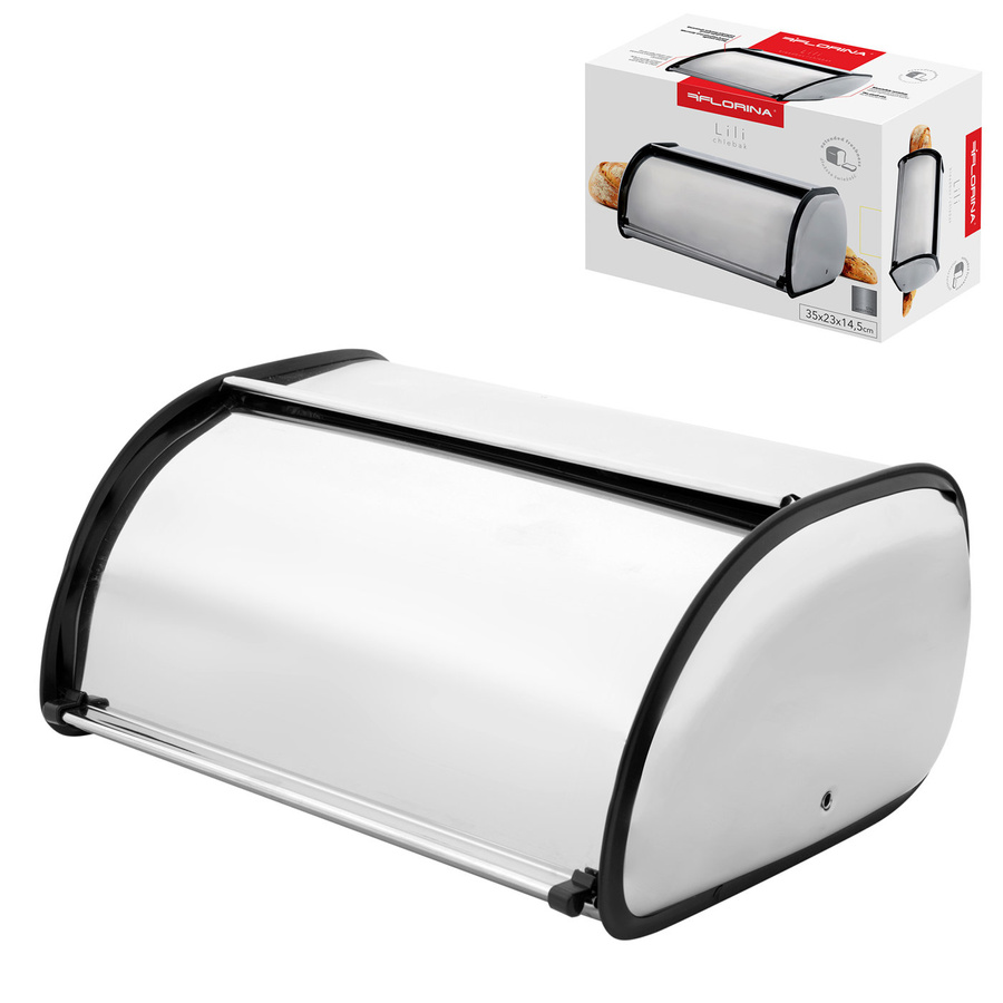Chlebak nierdzewny Florina mały 35 x 23 x 14,5 cm