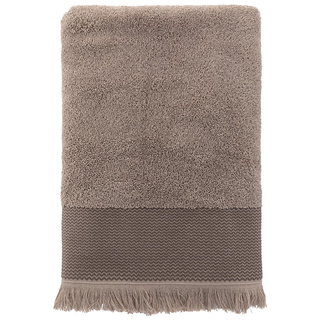 Ręcznik bawełniany z frędzlami Miss Lucy Natika 30x50 cm jasny brąz