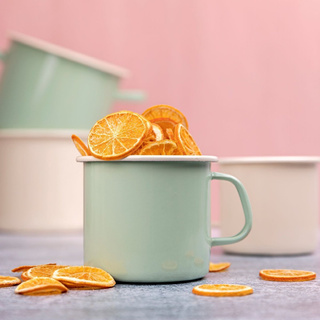 Kubek emaliowany Emalia Polska Pleszew Forte wylewka zielony 12 cm 1l