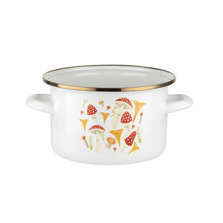 Garnek emaliowany Emalia Polska Pleszew Grzybki 18 cm 2,65 l