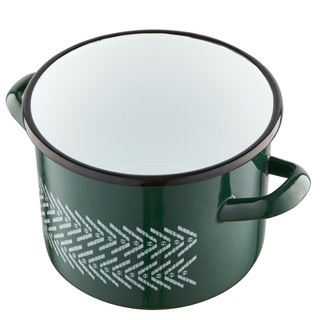 Garnek emaliowany na indukcję Emalia Polska Pleszew Boho 18 cm 3,2 l zielony