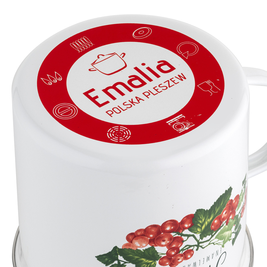 Kubek emaliowany Emalia Polska Pleszew Kalina 12 cm 1,25 l