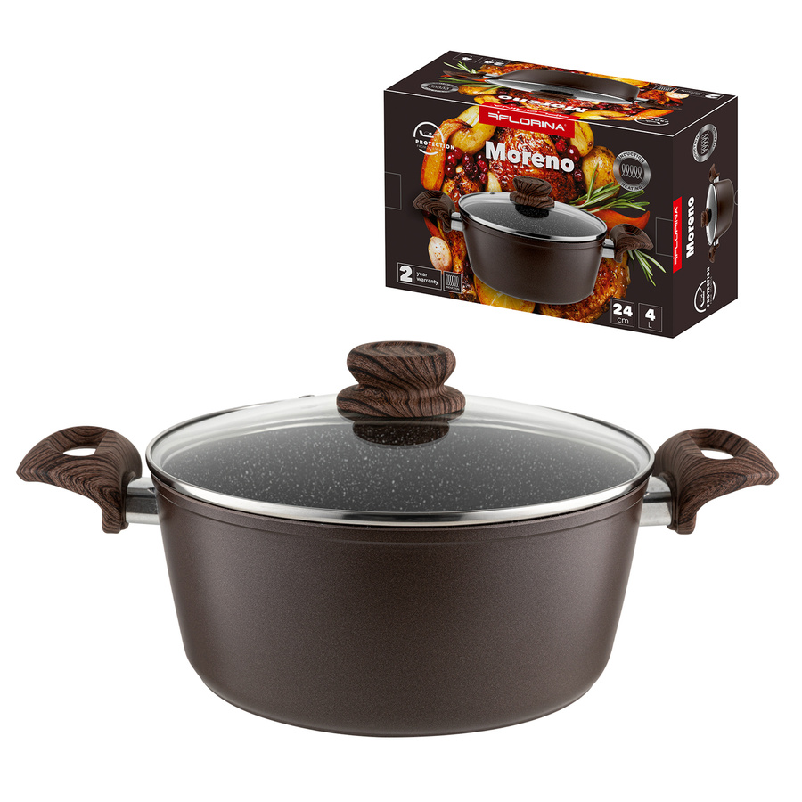 Garnek aluminiowy na indukcję i gaz Florina Moreno 24 cm 4 l