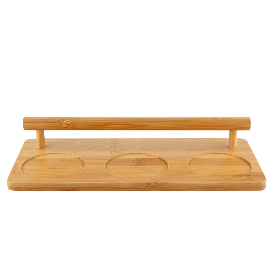 Miseczki do dipów na bambusowej podstawce Florina Adria 3 sztuki czarne